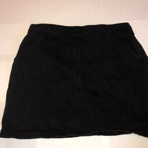 Mini Black Jean Skirt with Zipper